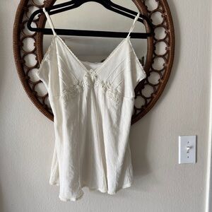 Y2K vintage cami tank top size m creamy white